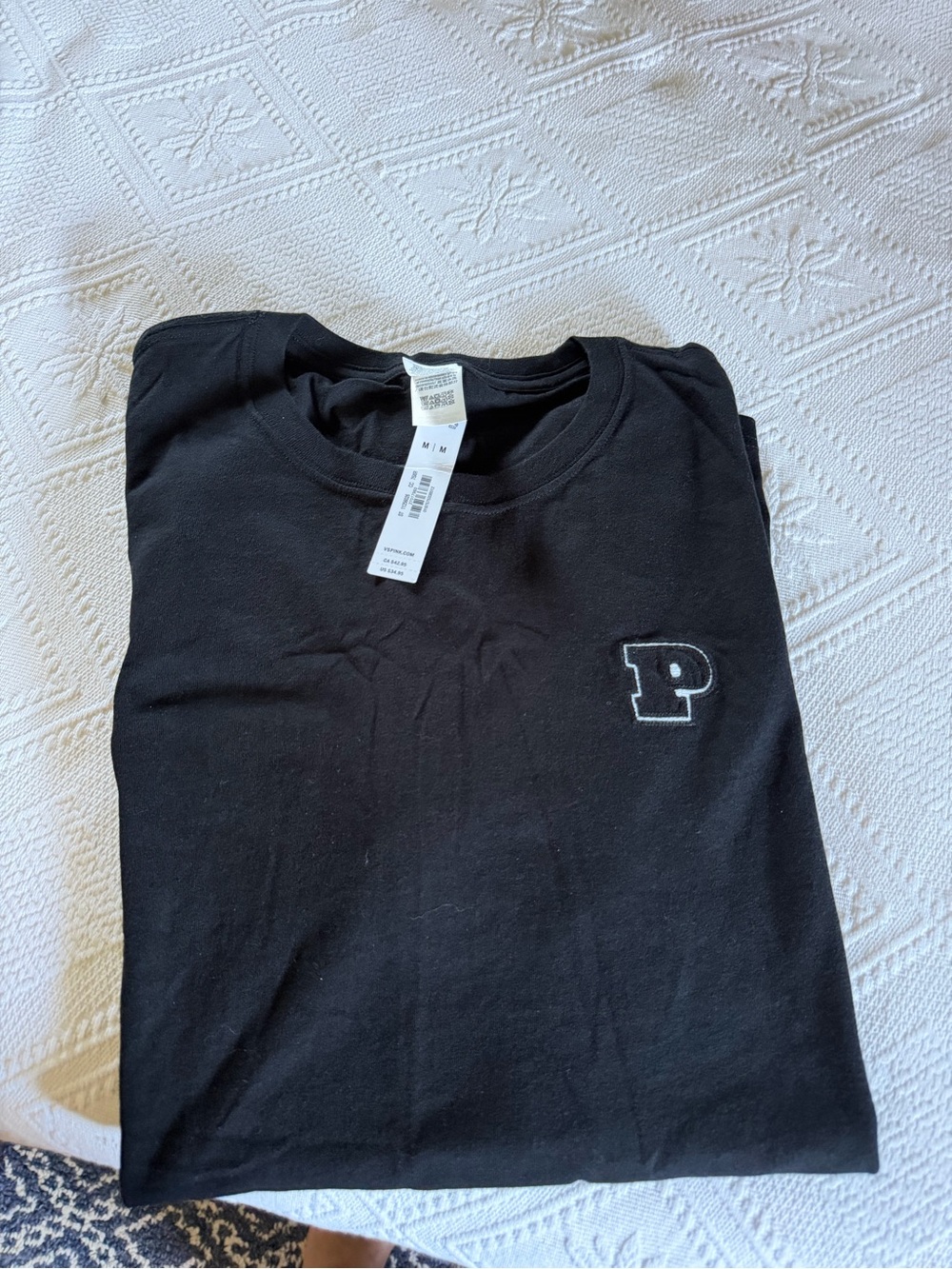 PINK Victoria's Secret Black Crewneck Tee with Tag